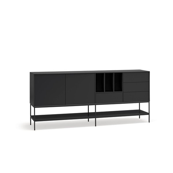 Šoninė spintelė juodos spalvos 220x98x45 cm Platt – Teulat