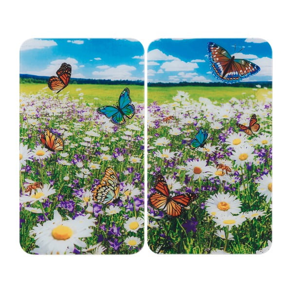 Iš grūdinto stiklo viryklės dangčiai 2 vnt. 52x30 cm Summer Meadow – Maximex