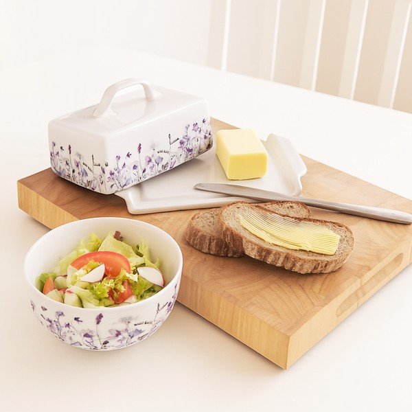 Skirta sriubai baltos spalvos/violetinės spalvos iš porceliano  mažas dubuo 500 ml Louka – Orion-image-1