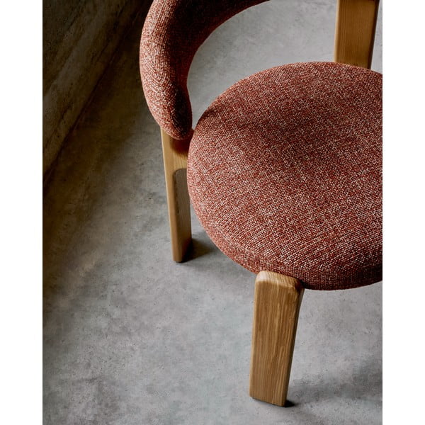 Natūralios spalvos/terakotos spalvos iš uosio masyvo valgomojo kėdė Granite – Kave Home-image-3