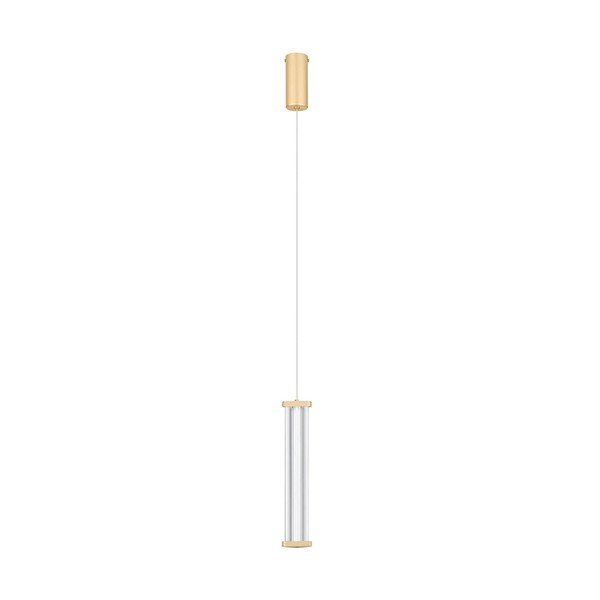Matinės auksinės spalvos iš metalo kabantis šviestuvas LED su pritemdymo funkcija ø 6 cm su gaubtu iš akrilo stiklo Pheme – Nova Luce