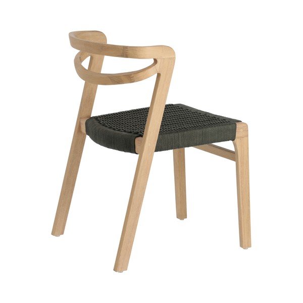 Sodo kėdė iš eukalipto medienos su tamsiai žaliu pynimu Kave Home Ezilda-image-3