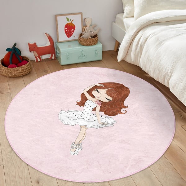 Vaikiškas kilimas rožinės spalvos ø 120 cm Comfort – Mila Home-image-4