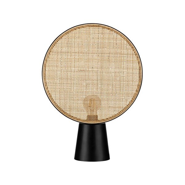 Matinės juodos spalvos/natūralios spalvos iš metalo stalinis šviestuvas (aukštis 48,5 cm) Tierra – Nova Luce
