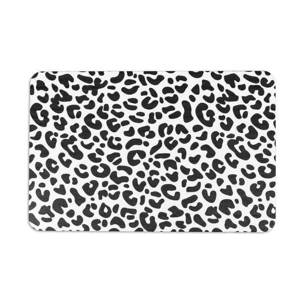 Juodai baltas vonios kilimėlis 39x60 cm Leopard - Artsy Doormats