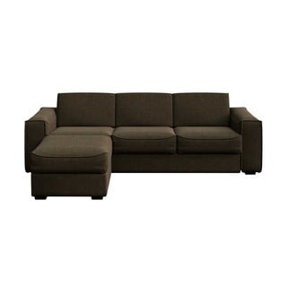 Tamsiai ruda kampinė sofa-lova Mesonica Munro, kairysis kampas, 288 cm