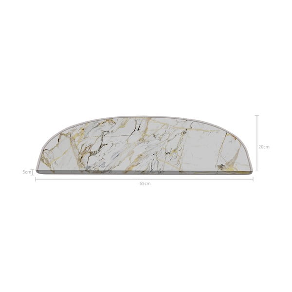 Laiptų kilimėlių rinkiniai baltos spalvos 16 vnt. 20x65 cm Marble Art – Vitaus-image-2