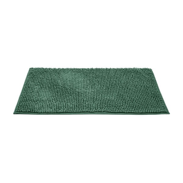 Tamsiai žalias tekstilinis vonios kambario kilimėlis 50x80 cm Chenille - Allstar