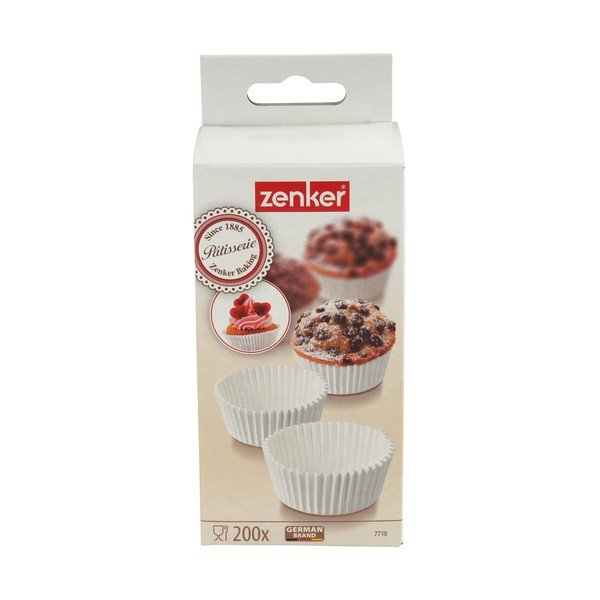 200 baltų popierinių kepimo indelių rinkinys Zenker Muffin, ø 5 cm-image-1