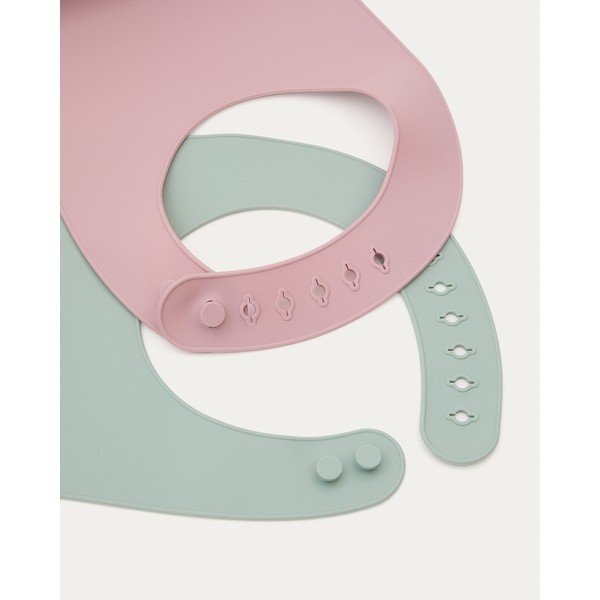 Šviesiai rožinės spalvos/turkio spalvos seilinukai vaikams 2 vnt. Lili – Kave Home-image-4