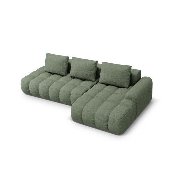 Žalios spalvos sulankstoma/su sandėliavimo vieta kampinė sofa (su dešiniuoju kampu/su gultu) Linz – Cosmopolitan Design-image-3