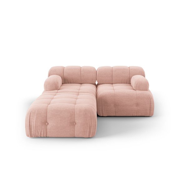 Kampinė sofa šviesiai rožinės spalvos Ferento – Cosmopolitan Design
