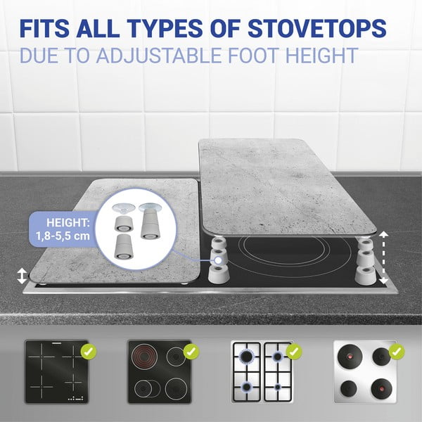 2 pilkų stiklinių dangčių rinkinys viryklei Wenko Universal-image-4