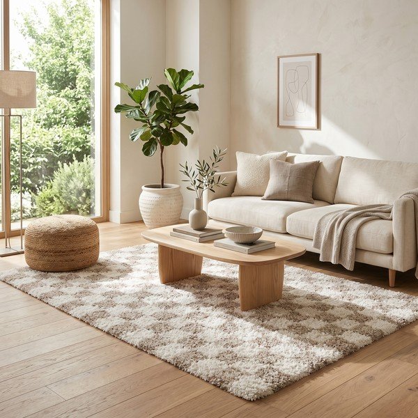Smėlio spalvos/kreminės spalvos kilimas 160x230 cm Grida – ESTE-image-2