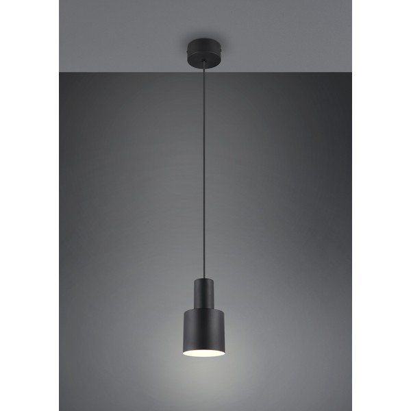 Kabantis šviestuvas juodos spalvos ø 12 cm su metaliniu gaubtu Agudo – Trio-image-1