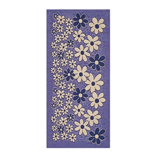Violetinės spalvos virtuvinis kilimas Webtappeti Margherite Lilla, 55 x 115 cm