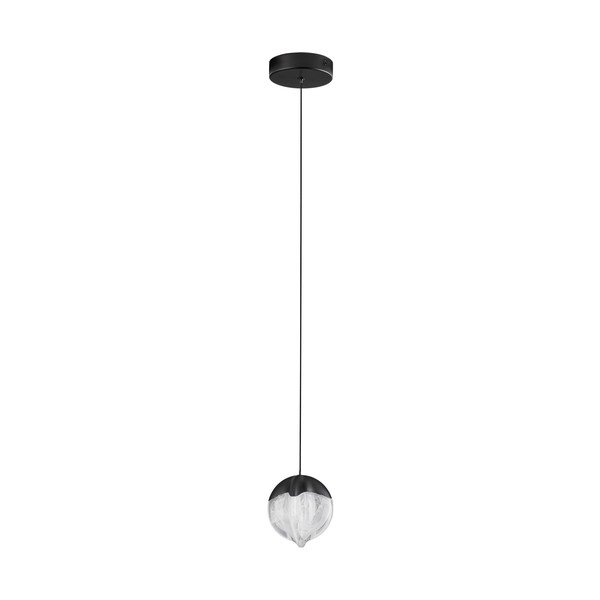 Matinės juodos spalvos iš aliuminio kabantis šviestuvas LED su pritemdymo funkcija ø 12 cm su stiklo gaubtu Alicia – Nova Luce