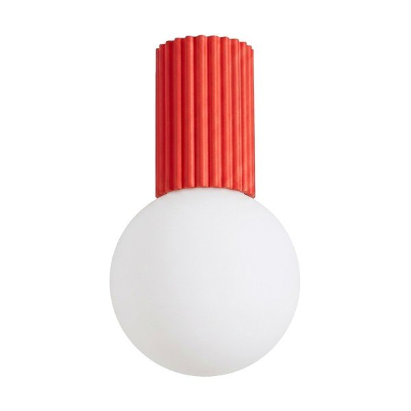 Raudonos spalvos lubinis šviestuvas iš opalinio stiklo ø 12 cm Orbital – Sollux