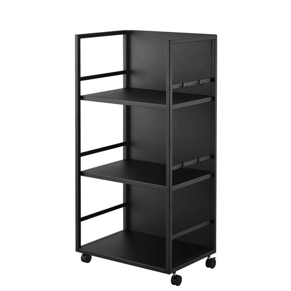Juodos spalvos iš metalo lentyna ant ratukų 42x84,5x32 cm Tower – YAMAZAKI