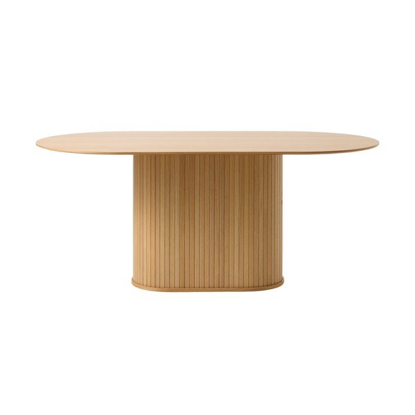Valgomojo stalas su ąžuolo dekoro stalviršiu 95x180 cm Nola – Unique Furniture-image-4