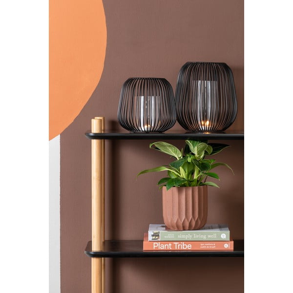 Juodas stalinis žibintas PT LIVING Lantern, aukštis 21 cm-image-1