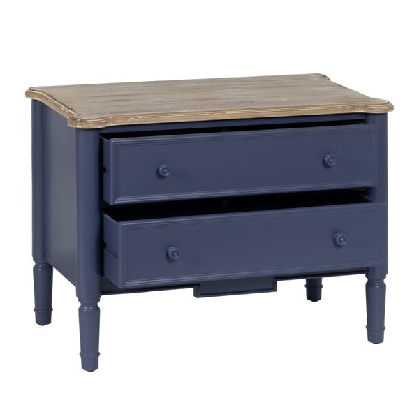 Iš kėnio masyvo žema šoninė spintelė mėlynos spalvos 80x60 cm – Ixia-image-2