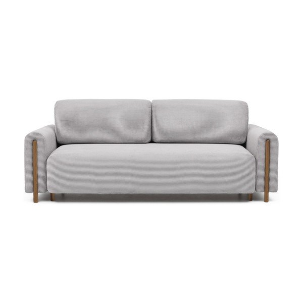 Šviesiai pilkos spalvos iš kordinio velveto sulankstoma/su sandėliavimo vieta sofa 244 cm Arcadova – ELTAP