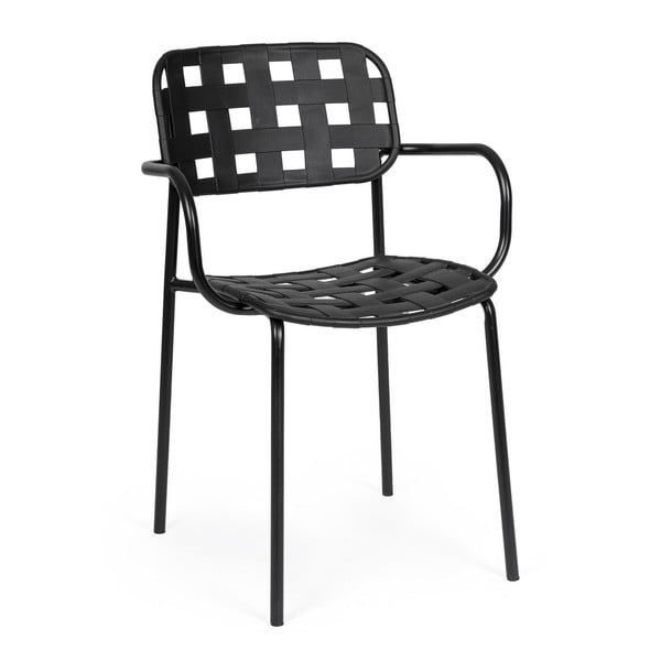 Juodos spalvos metalinės sodo kėdės 4 vnt. Clover   – Bizzotto