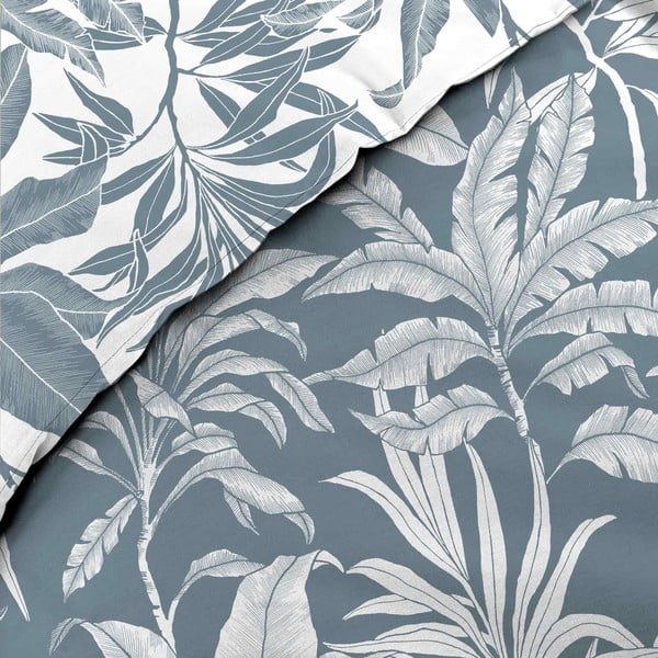 Baltos spalvos/mėlynos spalvos iš medvilnės dvigulė/itin ilga patalynė 240x220 cm Hera – douceur d'intérieur-image-3