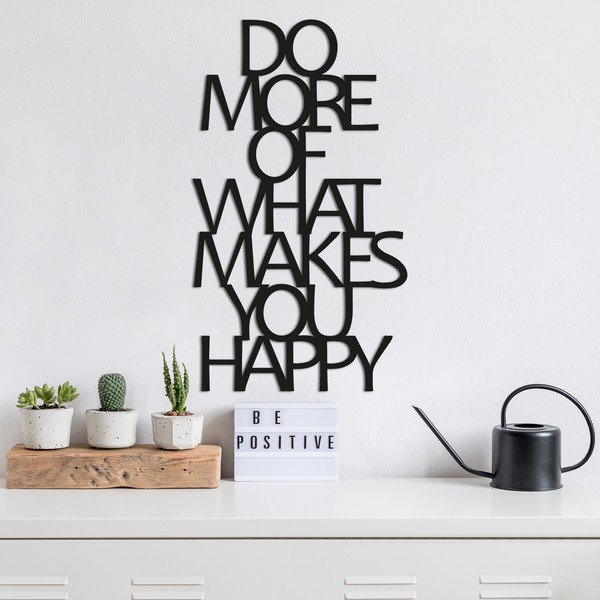 Černá nástěnná dekorace Wallity Happy-image-1