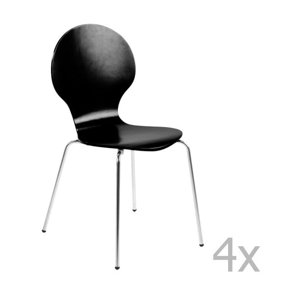 4 juodų valgomojo kėdžių rinkinys Actona Marcus