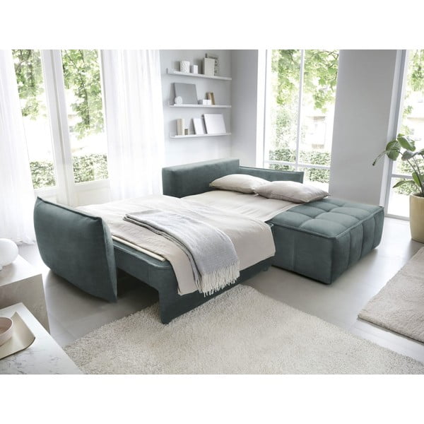 Žalios spalvos iš velveto sulankstoma/su sandėliavimo vieta kampinė sofa (su dešiniuoju kampu/su gultu) Campo – ELTAP-image-4