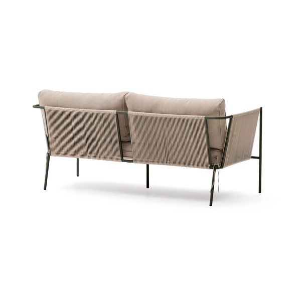 Žalios spalvos/smėlio spalvos iš audinio sodo sofa Zivia – Kave Home-image-4