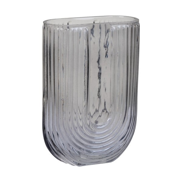 Iš stiklo  vaza šviesiai pilkos spalvos (aukštis 19 cm) – House Nordic-image-3