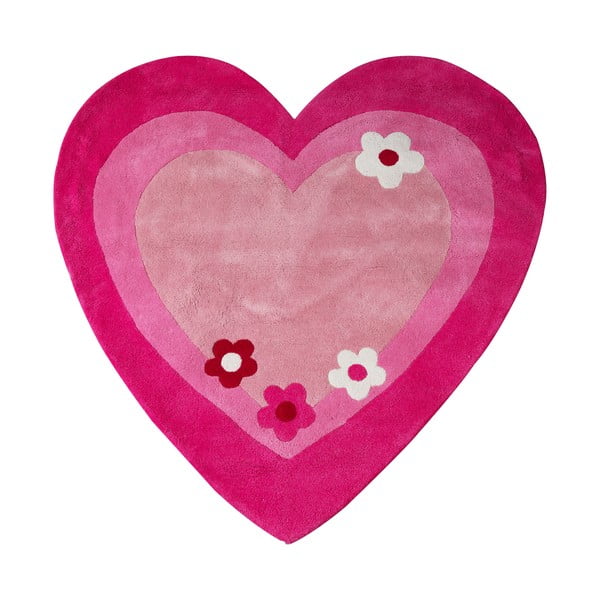 Vaikiškas kilimas rožinės spalvos 100x100 cm Love Heart – Premier Housewares
