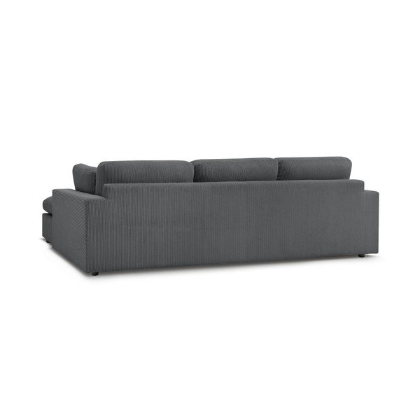 Tamsiai pilkos spalvos kampinė sofa iš kordinio velveto Belair – Bobochic Paris-image-4