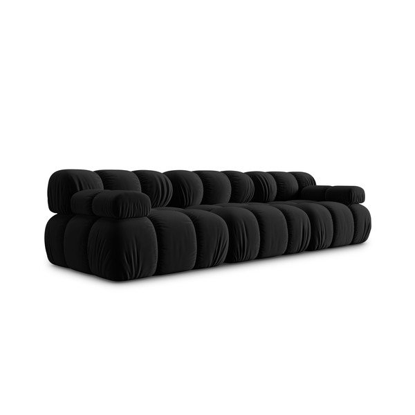 Sofa juodos spalvos iš velveto 282 cm Bellis – Micadoni Home-image-3