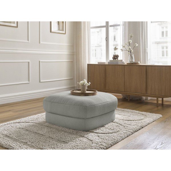 Šviesiai pilkos spalvos taburetė iš boucle Leonore – Bobochic Paris-image-3