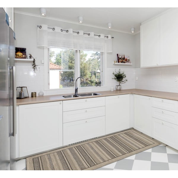 Veliūrinis smėlio spalvos kilimas Floorita Velour Tortora, 55 x 280 cm-image-2