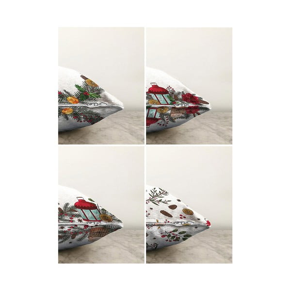Kalėdinių pagalvių užvalkalų rinkinys, 4 užvalkalai 55x55 cm Merry Christmas - Mila Home-image-1