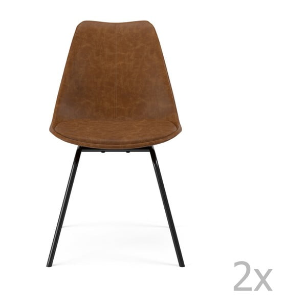 2 rudų valgomojo kėdžių rinkinys "Tenzo Gina Triangle