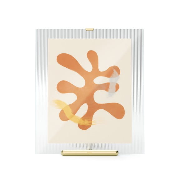 Iš stiklo pastatomas rėmas auksinės spalvos 26x30,5 cm Flute – Umbra