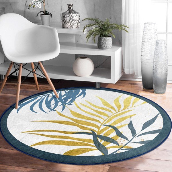 Skalbiamas/robotiniams dulkių siurbliams apvalios formos kilimas ø 120 cm Comfort – Mila Home-image-3