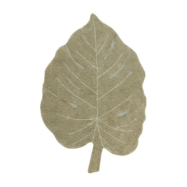 Skalbiamas/rankų darbo iš medvilnės vaikiškas kilimas khaki spalvos 120x180 cm Monstera Olive – Lorena Canals