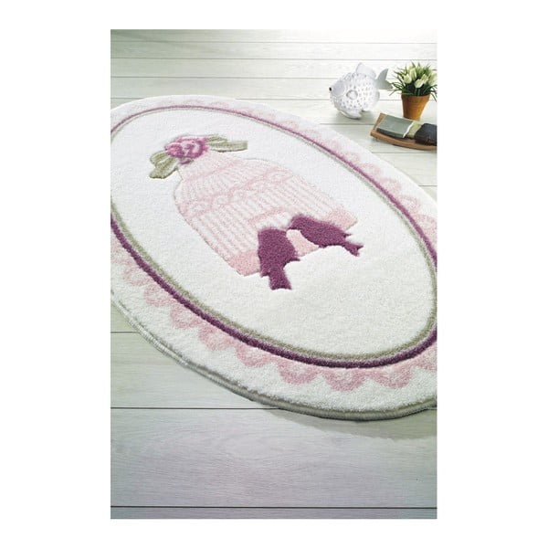 Rožinis vonios kilimėlis Confetti Bathmats Birdcage, 66 x 107 cm