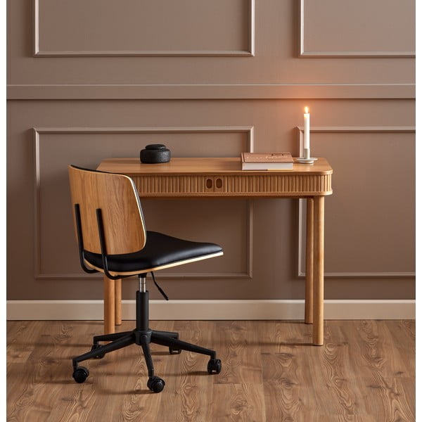 Iš dirbtinės odos biuro kėdė juodos spalvos Owen – Actona-image-1