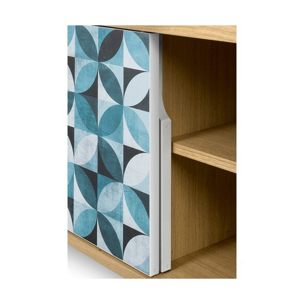 Mažas ąžuolinis TV staliukas su metalinėmis kojomis TemaHome Dann Morocco-image-4