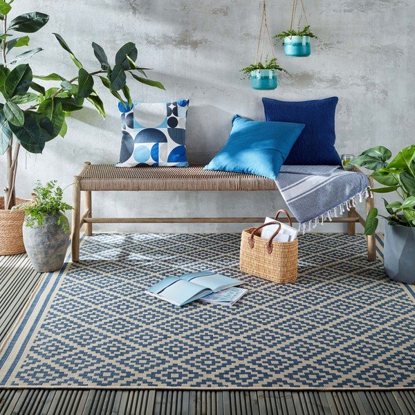 Mėlynai smėlio spalvos lauko kilimas 200x200 cm Moretti - Flair Rugs-image-1