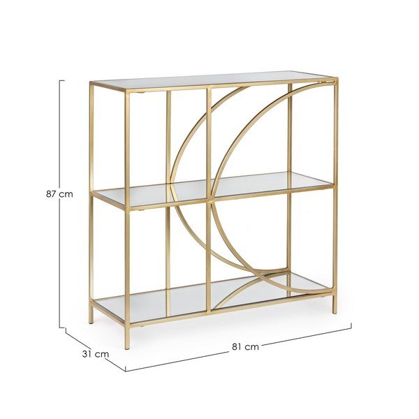 Auksinės spalvos iš plieno knygų spinta  81x87x31 cm Elenor – Bizzotto-image-3
