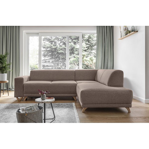 Rudos spalvos sulankstoma/su sandėliavimo vieta kampinė sofa (su dešiniuoju kampu/„L“ formos) Classy Sophie – Miuform-image-1